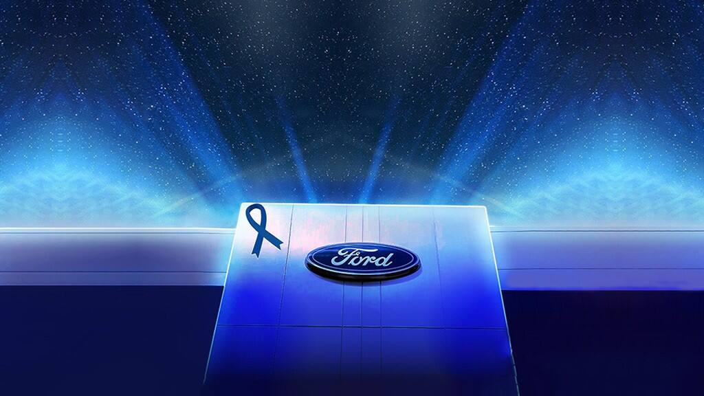 Autism ribbon with the Ford logo